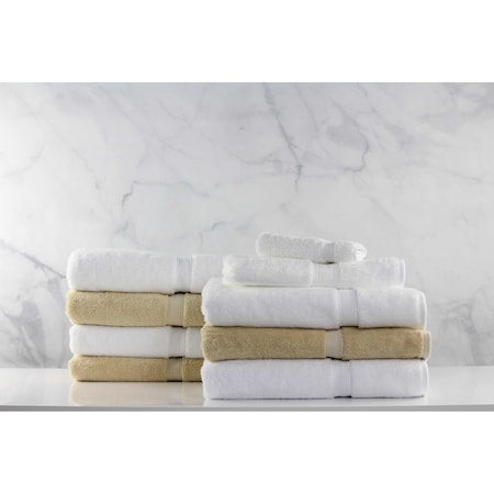 R & R Textile Pima Cotton USA, Dobby Border Bath Towels, White 27''x54", PK 12 WWX01165